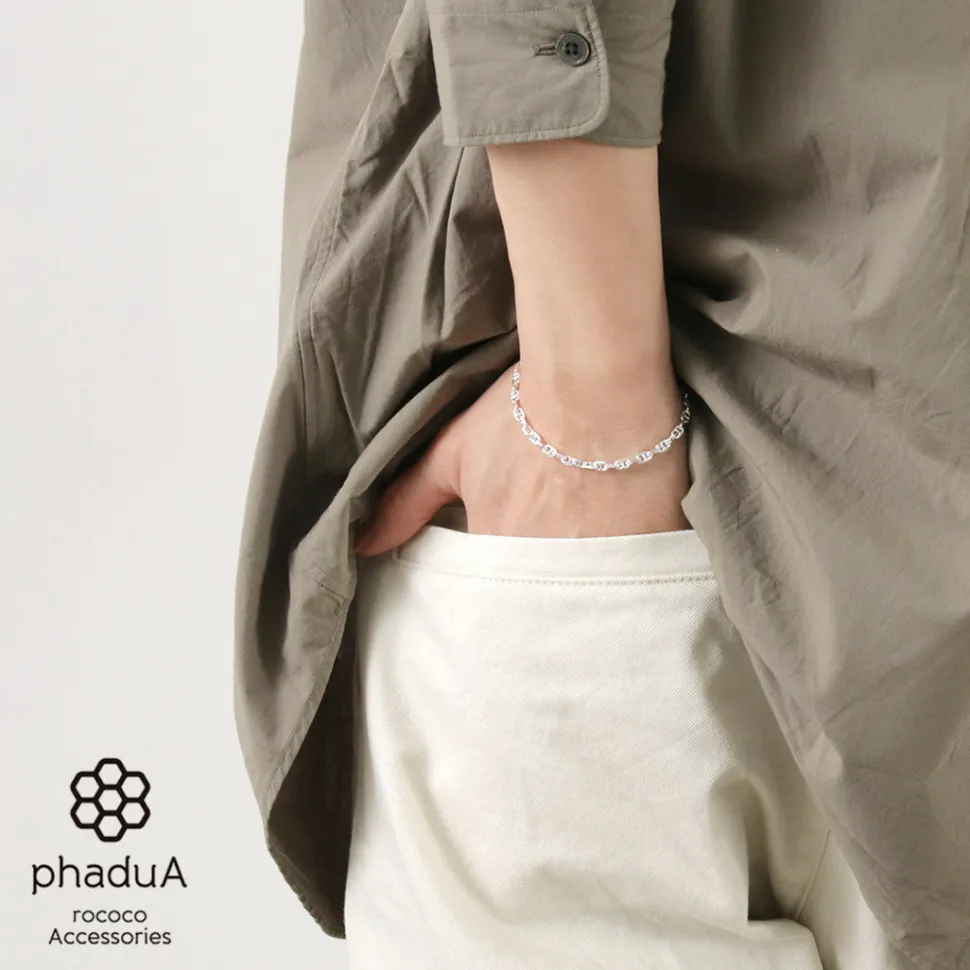 PHADUA / Semi solid anchor chain bracelet 925 silver