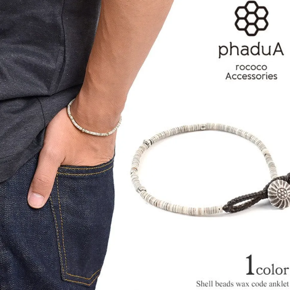 PHADUA / Shell Beads / Wax Cord Bracelet