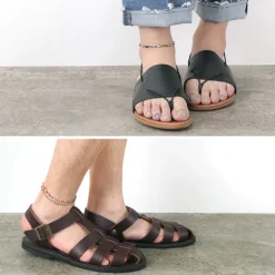 PHADUA / 2-strand waxed cord African bead anklet