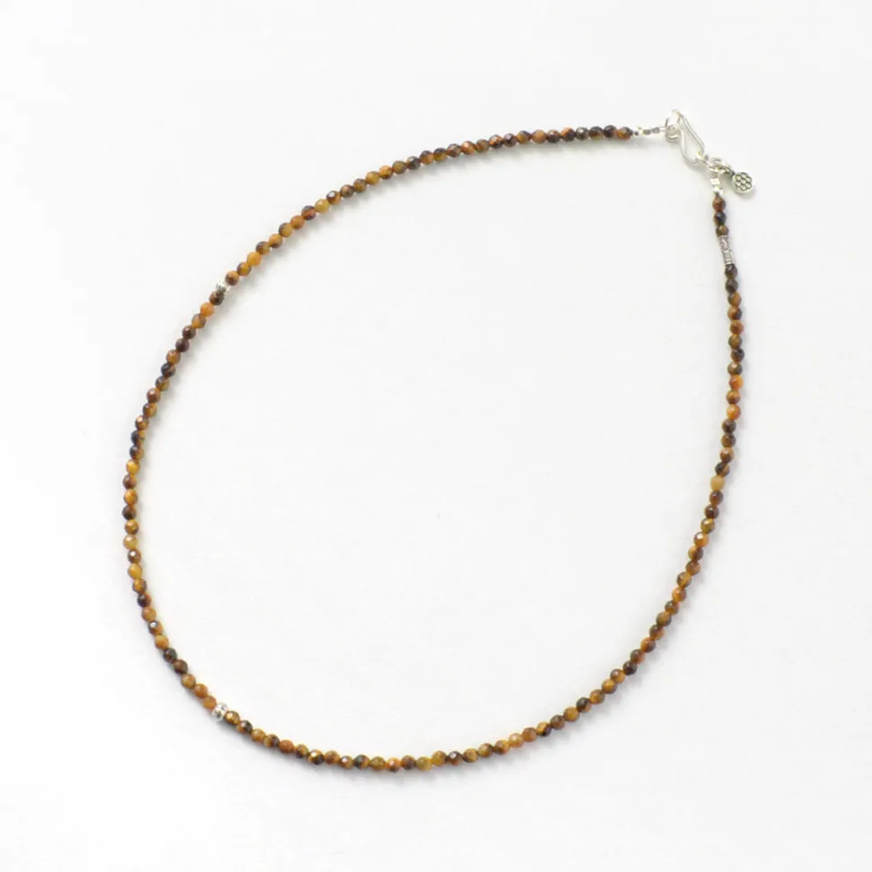 PHADUA / Tiger Eye 3mm Cut Bead Necklace