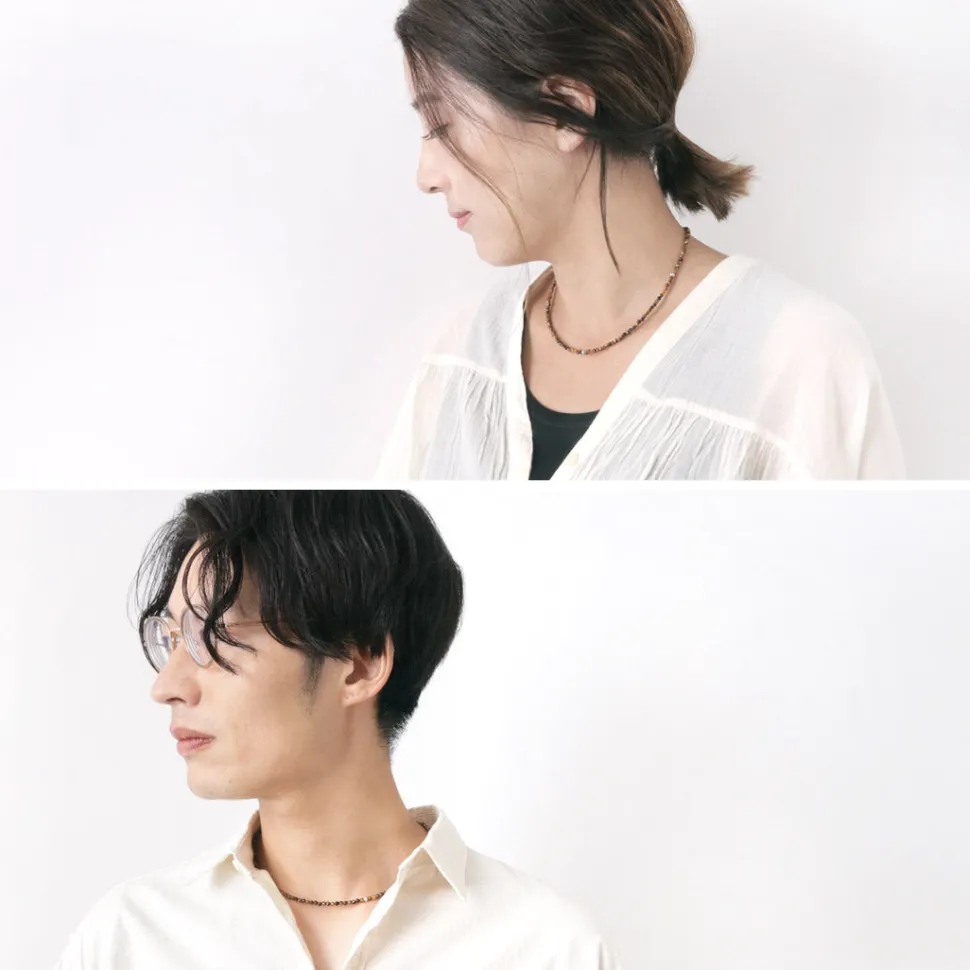 PHADUA / Tiger Eye 3mm Cut Bead Necklace