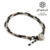 PHADUA / Two-strand anklet with waxed cord and silver concho