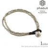 PHADUA / Wax cord bracelet with two silver bead bells