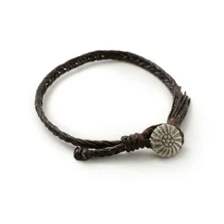 PHADUA / Wax Cord Concho Bracelet Fishbone Braid