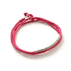 PHADUA / Wax Cord Karen Silver Tube Anklet / Bracelet / Necklace