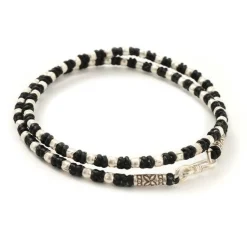 PHADUA / Wax Cord Silver Bracelet