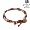 PHADUA / Wax Cord Silver Concho Double-Strand Bracelet