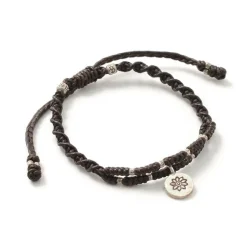 PHADUA / Wax Cord Silver Double-Strand Top Bracelet