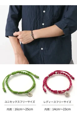 PHADUA / Wax Cord Silver Double-Strand Top Bracelet