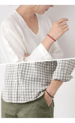 PHADUA / Wax Cord Silver Double-Strand Top Bracelet