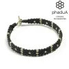 PHADUA / Wax Cord Silver Triple-Strand Bracelet