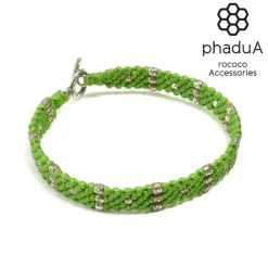 PHADUA / Wax Cord Silver Triple-Strand Bracelet