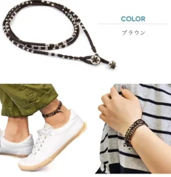 PHADUA / Wax Cord Silver Wrap Bracelet/Anklet