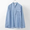 RE MADE IN TOKYO JAPAN / 200 twin yarn chambray twill CPO shirt