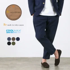 RE MADE IN TOKYO JAPAN / Coded COOLMAX seersucker ankle trousers