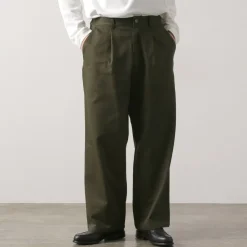 RE MADE IN TOKYO JAPAN / Cotton hard twill tuck wide pants