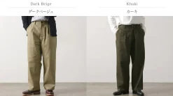 RE MADE IN TOKYO JAPAN / Cotton hard twill tuck wide pants