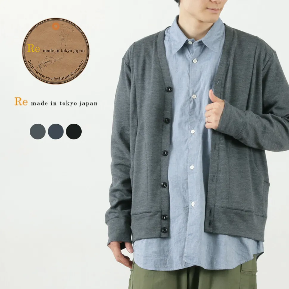RE MADE IN TOKYO JAPAN / Dress Wool Knit Round Cut Cardigan