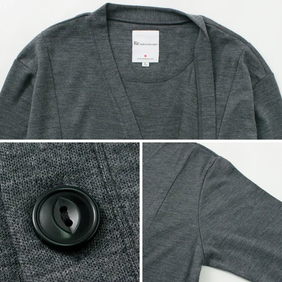 RE MADE IN TOKYO JAPAN / Dress Wool Knit Round Cut Cardigan