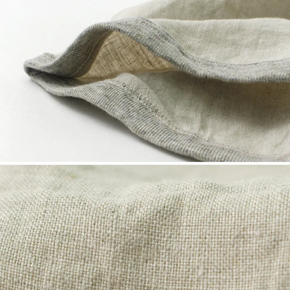 RE MADE IN TOKYO JAPAN / French Linen Henley Neck T-Shirt