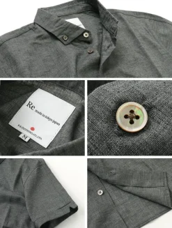 RE MADE IN TOKYO JAPAN / Linen Canvas Button Down Shirt / Short Sleeve
