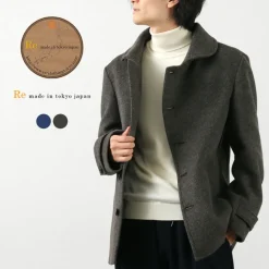 RE MADE IN TOKYO JAPAN / Wool Melton Stand Collar Pea Coat