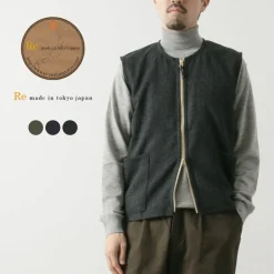 RE MADE IN TOKYO JAPAN / Wool Cashmere Kersey Crew Vest