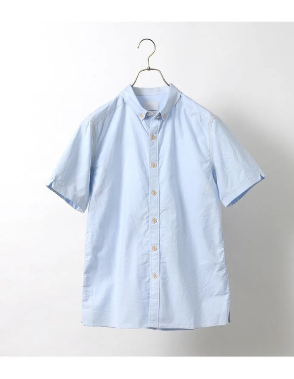 RE MADE IN TOKYO JAPAN / Yellow Stitched Short Sleeve Button Down Shirt