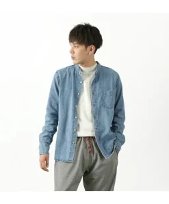 REMI RELIEF / Denim Band Collar Shirt