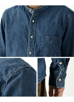 REMI RELIEF / Denim Band Collar Shirt