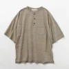REMI RELIEF / Melange jersey short sleeve henley neck pocket T-shirt