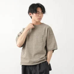 REMI RELIEF / Melange jersey short sleeve pocket T-shirt