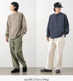 REMI RELIEF / Melange Jersey Long Sleeve Henley Neck Pocket T-Shirt