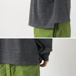 REMI RELIEF / Melange Jersey Long Sleeve Henley Neck Pocket T-Shirt