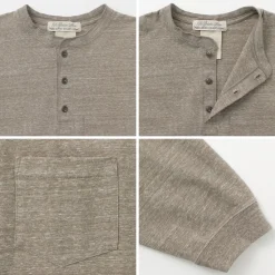 REMI RELIEF / Melange Jersey Long Sleeve Henley Neck Pocket T-Shirt