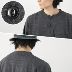 REMI RELIEF / Melange Jersey Long Sleeve Henley Neck Pocket T-Shirt