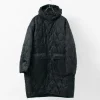 REMI RELIEF / Nylon Rip Gourd Quilted Coat Hoodie
