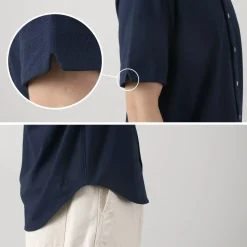 ROCOCO / Pique Short Sleeve Button Down Shirt