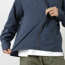 ROCOCO / Polylammy Coolmax stretch collarless shirt cardigan