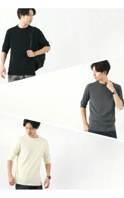 ROCOCO / Smooth Cotton Ribbed Crew T-Shirt