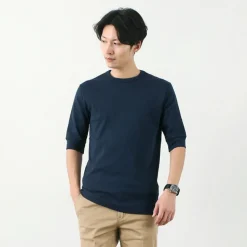 ROCOCO / Smooth Cotton Ribbed Crew T-Shirt