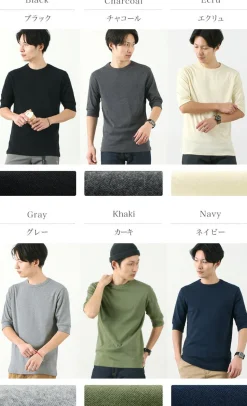 ROCOCO / Smooth Cotton Ribbed Crew T-Shirt