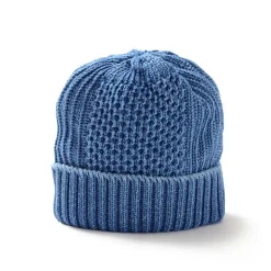 ROTOTO / Aran Cable Indigo Wax Cap