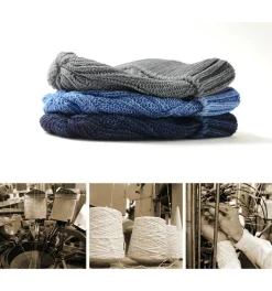 ROTOTO / Aran Cable Indigo Wax Cap