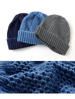ROTOTO / Aran Cable Indigo Wax Cap