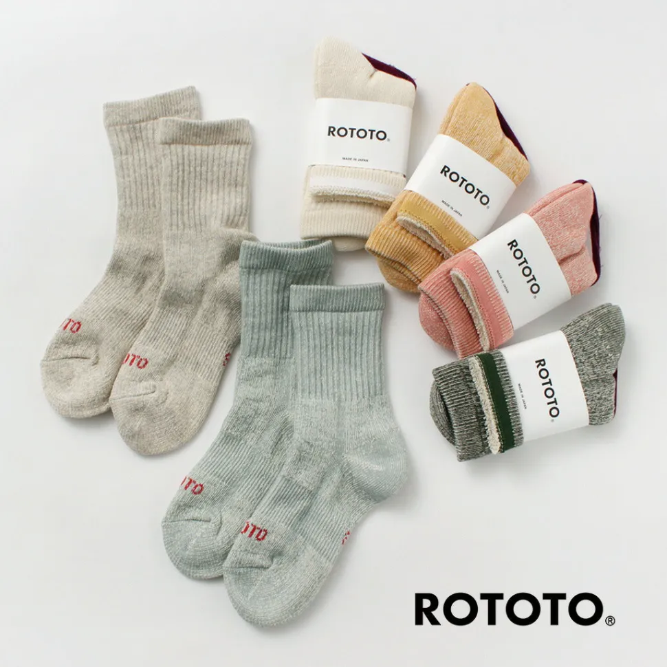 ROTOTO / Double Face Mini Crew Socks Organic Cotton