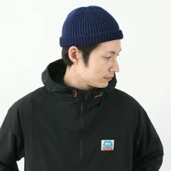 ROTOTO / Indigo Cotton Roll Up Beanie