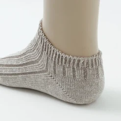 ROTOTO / Linen Cotton Rib Socks Short