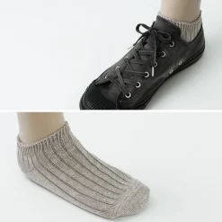 ROTOTO / Linen Cotton Rib Socks Short