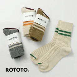 ROTOTO / Merino Lambs Wool Striped Socks
